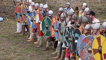 The Viking reenactment battle in Peterborough, U.K