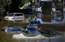 Cars underwater in New York after the flooding caused by Hurricane Ida.