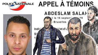Fiche signalétique de Salah Abdeslam émise par la police française le 13 novembre 2015 et différents croquis de S. Abdeslam durant son procès