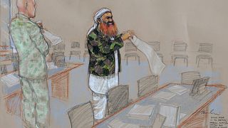 A 2013 courtroom sketch shows Khalid Sheikh Mohammed.
