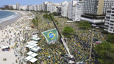 Eine Pro-Bolsonaro-Demonstration an der Copacabana in Rio