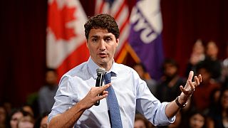 Ο Καναδός πρωθυπουργός, Τζάστιν Τριντό, σε προεκλογική εκδήλωση- εικόνα αρχείου