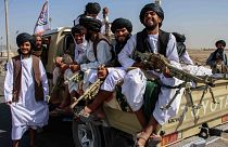 Iszlamista tálib géppuskások Kandahárban