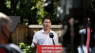 Canada's Liberal Party Leader and Prime Minister Justin Trudeau speaks during a news conference on August 31, 2021 in Ottawa, Canada.