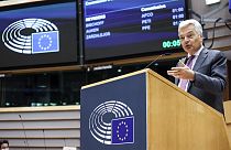 European Commissioner for Justice Didier Reynders at the European Parliament’s discussion on the Commission’s 2020 Rule of law report, in Brussels, on June 23, 2021.