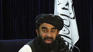 Taliban spokesman Zabihullah Mujahid speaks during a press conference in Kabul, Afghanistan Tuesday, Sept. 7, 2021
