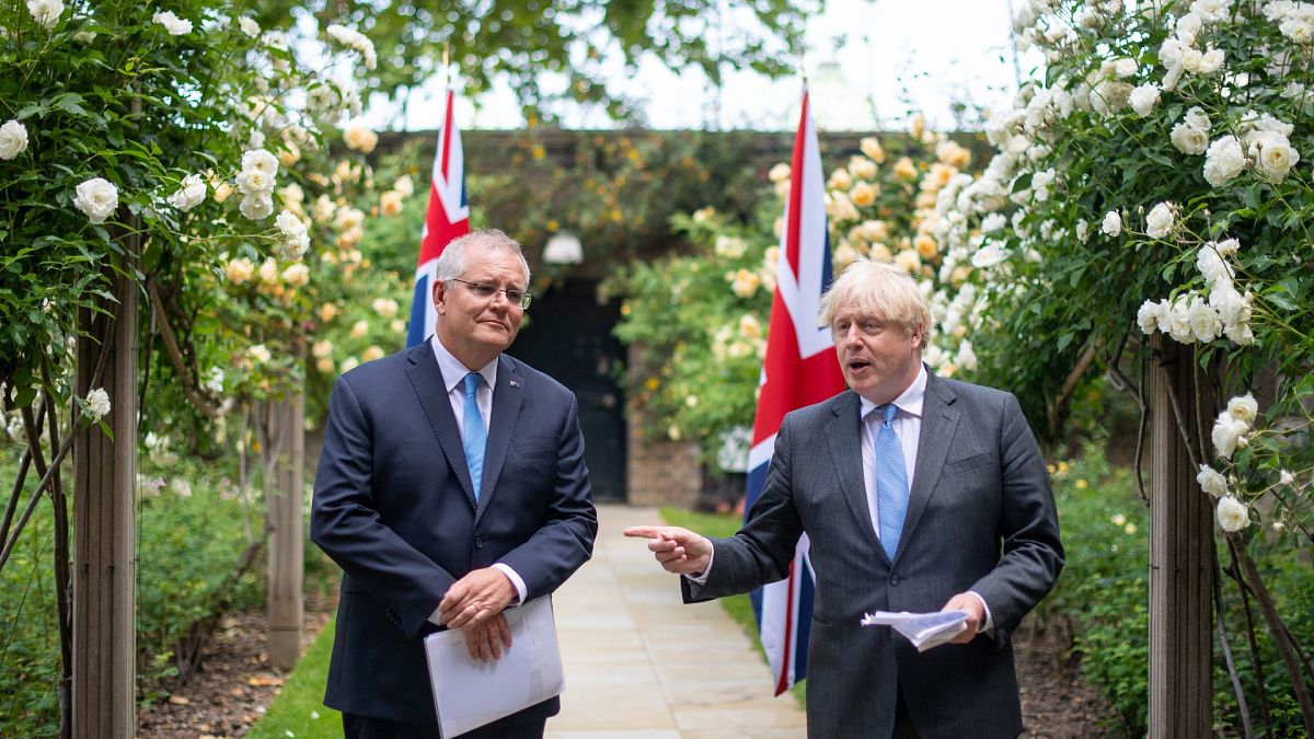 İngiltere Başbakanı Boris Johnson ve Avustralya Başbakanı Scott Morrison