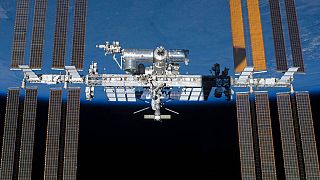 An undated photo provided by NASA shows the International Space Station in orbit.