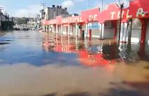 Captura de imagen de las calles de Tula tras la inundación.