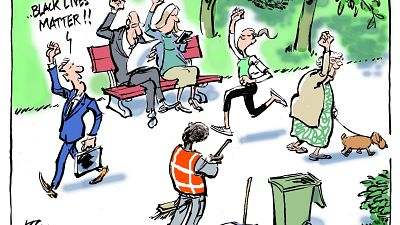 "Black Lives Matter" by Tom Janssen wins the 2021 cartoon prize "Black Lives Matter" by Tom Janssen wins the 2021 cartoon prize