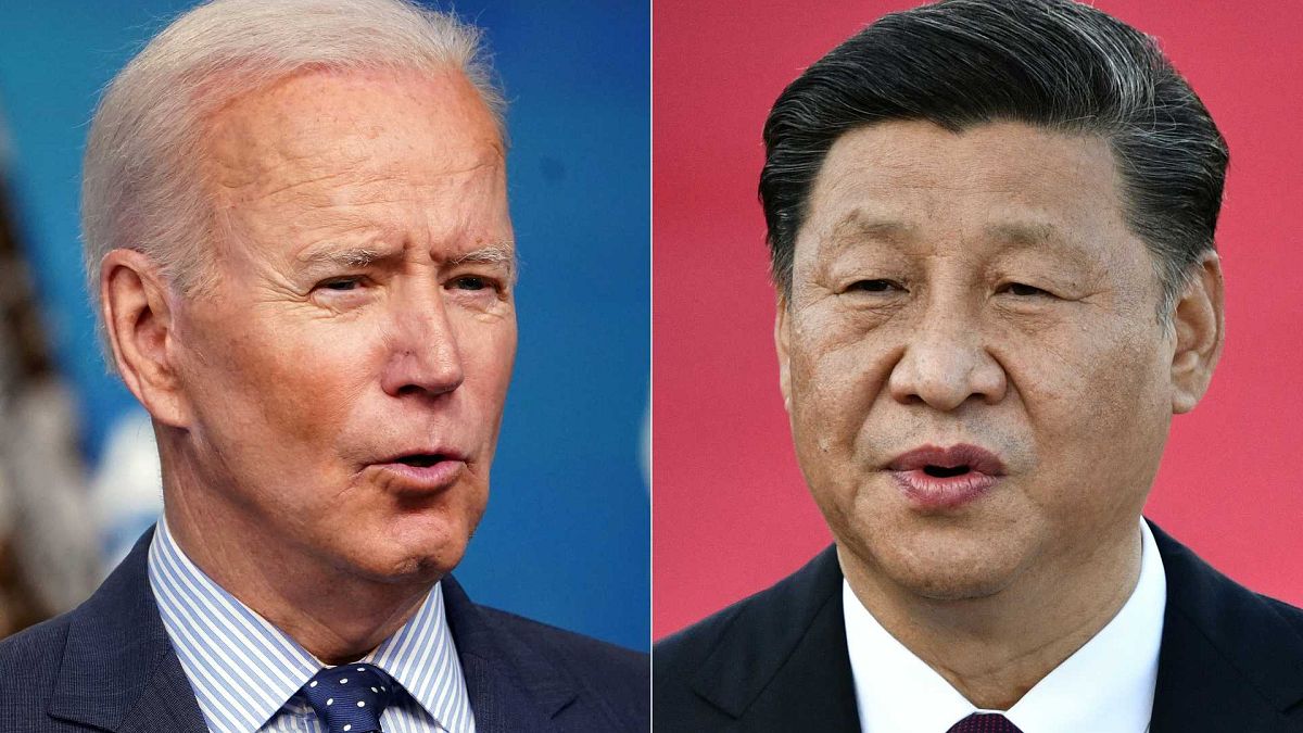 ABD Başkanı Joe Biden ve Çinli mevkidaşı Şi Cinping (sağda)