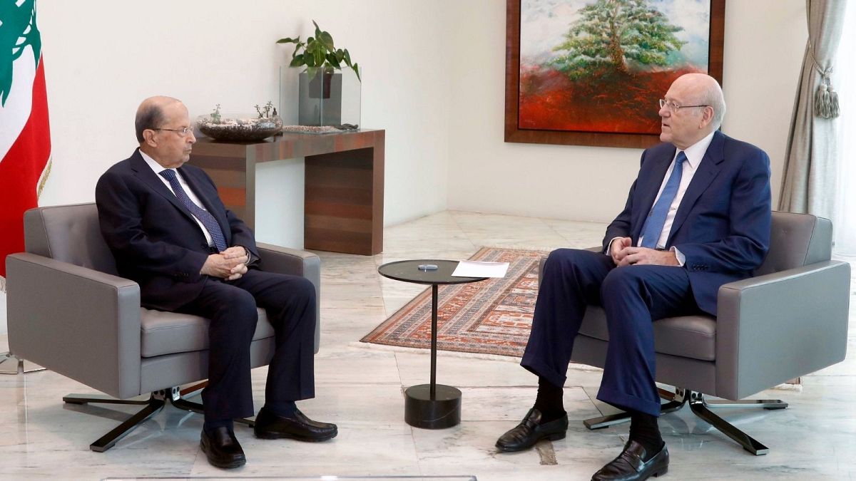 نجیب میقاتی، نخست وزیر و میشل عون، رئیس جمهوری لبنان
