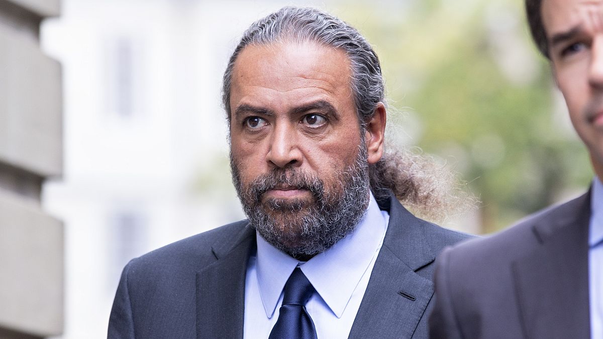 Sheikh Ahmad al-Fahad al-Sabah arrives at a Geneva's courthouse ahead of the verdict.