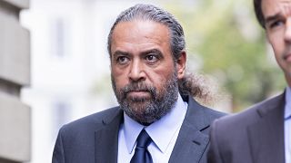 Sheikh Ahmad al-Fahad al-Sabah arrives at a Geneva's courthouse ahead of the verdict.