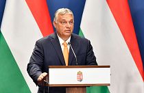  Orbán Viktor miniszterelnök az Ana Brnabic szerb kormányfővel tartott sajtótájékoztatón Budapesten, a Karmelita kolostorban 2021. szeptember 8-án.