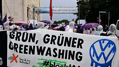Watch thousands of environmentalists protest at a German motor show