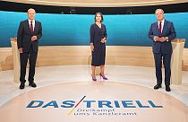 Scholz, Baerbock und Laschet vor der TV-Debatte
