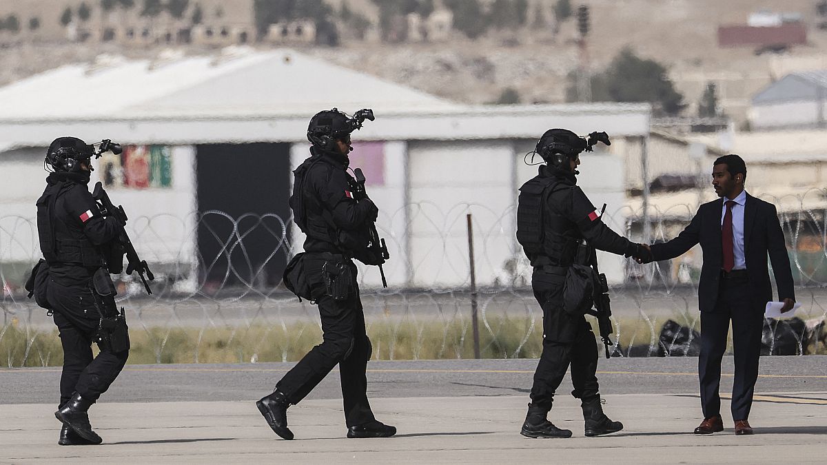 Les forces spéciales du Qatar à leur arrivée à l'aéroport de Kaboul, Afghanistan, 12 septembre 2021