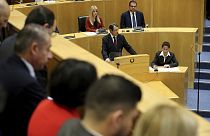 Cyprus' president Nicos Anastasiades speaks to the lawmakers