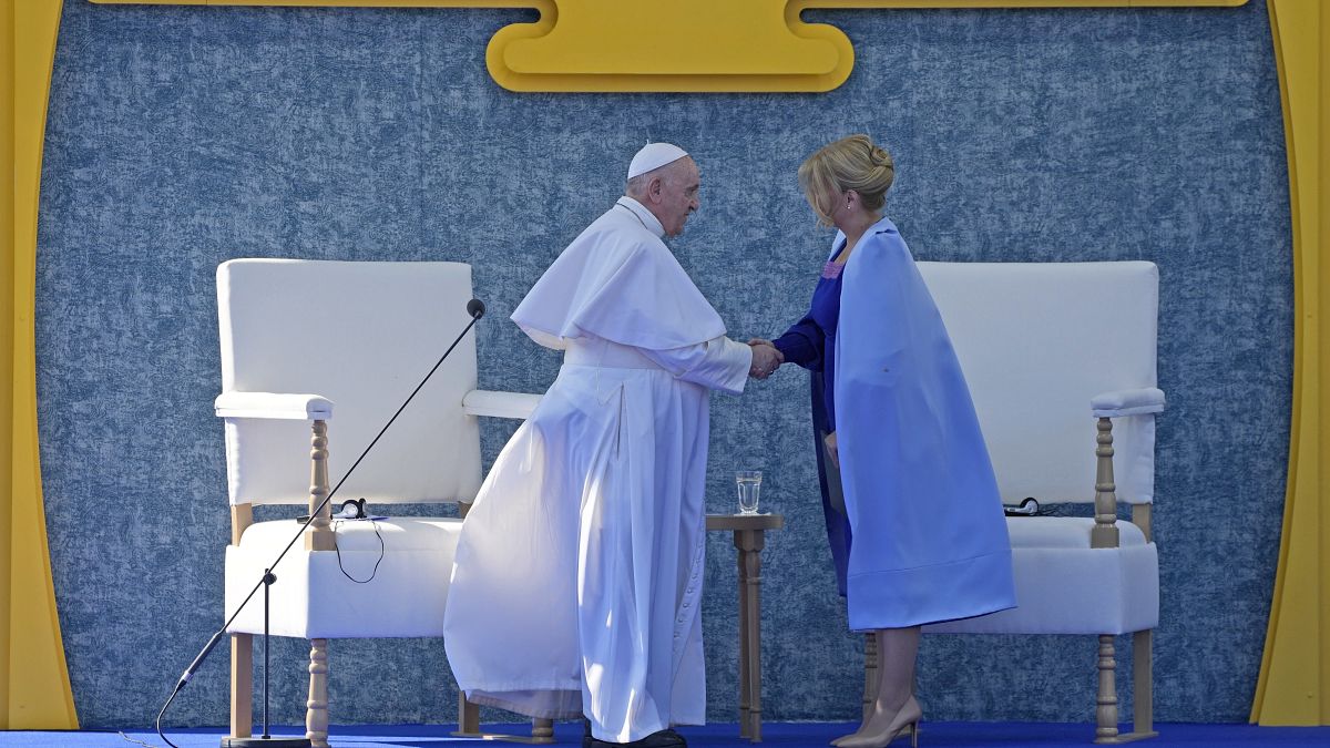 Ferenc pápa Zuzanna Caputová szlovák államfővel