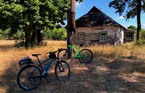 Bicycles near house in Chernobyl Exclusion Zone