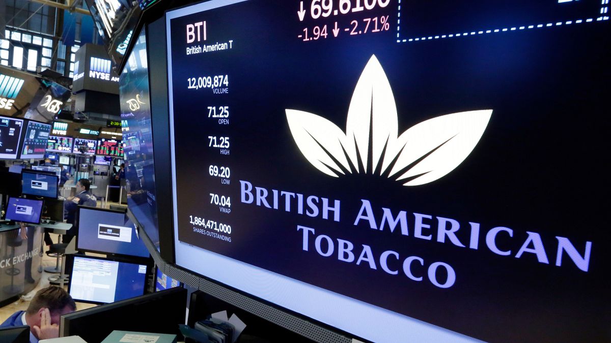 New York Menkul Kıymetler Borsası'nda işlem gören British American Tobacco'nun logosu (arşiv) 