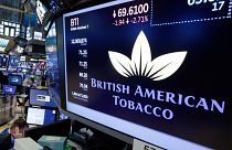 New York Menkul Kıymetler Borsası'nda işlem gören British American Tobacco'nun logosu (arşiv) 