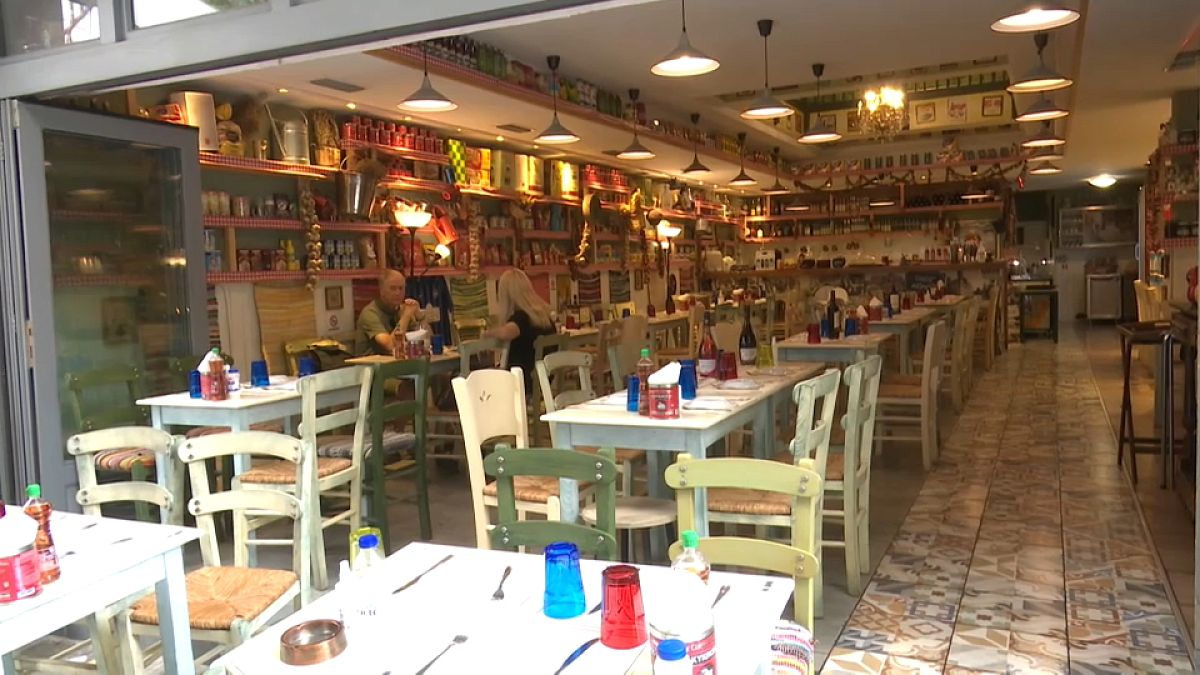 Leeres Restaurant in Athen