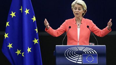 EU-Kommissionspräsidentin Ursula von der Leyen im Parlament