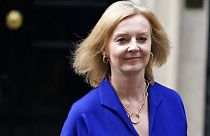 Britain's new Foreign Secretary Liz Truss leaves 10 Downing Street, in London, Wednesday, Sept. 15, 2021, after being confirmed as the UK's new foreign secretary.