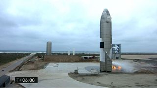 صورة مأخوذة من البث المباشر عبر الويب لشركة سبيس إكس، تُظهر (Starship SN15) بعد هبوطها في بوكا تشيكا، تكساس، 5 مايو 2021