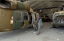 À l'aéroport de Kaboul, de nombreux vestiges de la présence américaine