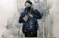 Dessin du principal accusé du procès des attentats du 13 novembre, Salah Abdeslam, 15 septembre 2021