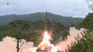شاهد: كوريا الشمالية تطلق صواريخ بالستية من قاذفات مثبّتة داخل قطار