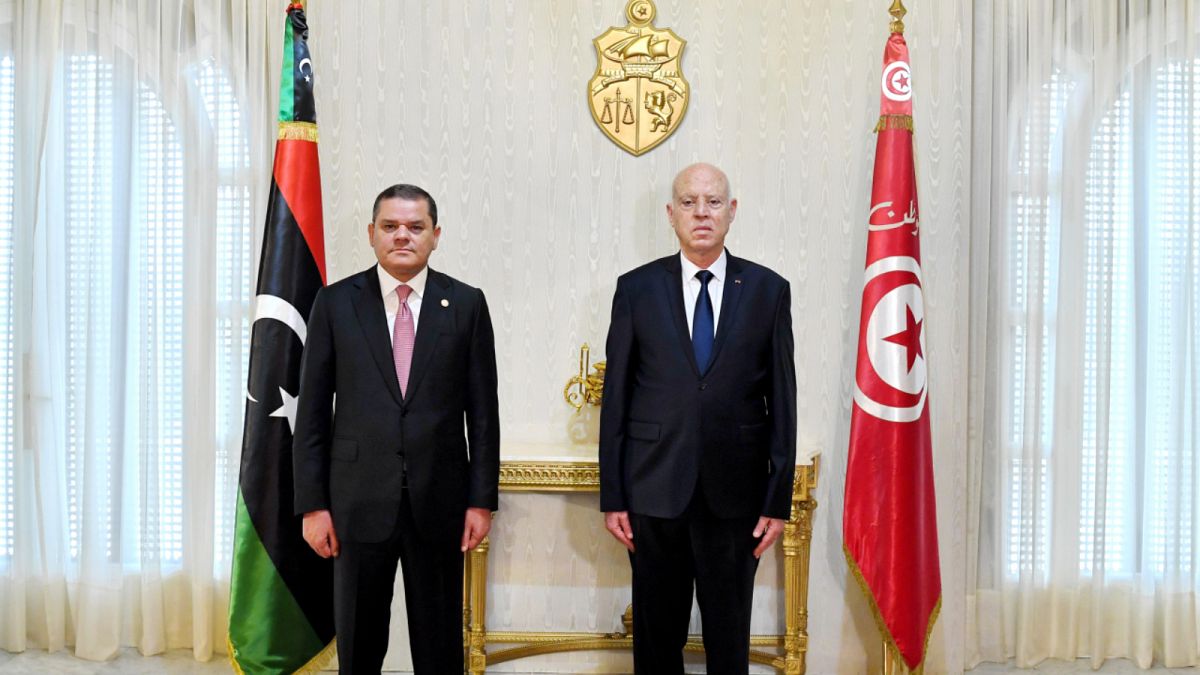 الرئيس التونسي قيس سعّيد ورئيس الوزراء الليبي عبد الحميد الدبيبة