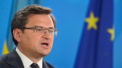 Ukraine's Foreign Minister Dmytro Kuleba speaks during a press conference in Berlin in June. Ukraine's Foreign Minister Dmytro Kuleba speaks during a press conference in Berlin in June.