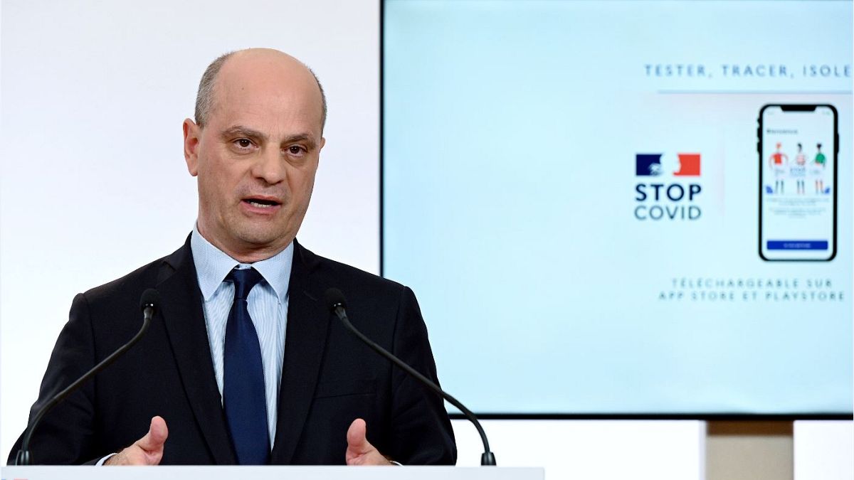 French Education and Youth Affairs Minister Jean-Michel Blanquer speaks in Paris.