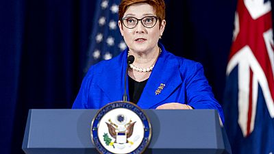 Australian foreign minister Marise Payne speaks after the agreement was announced on September 16