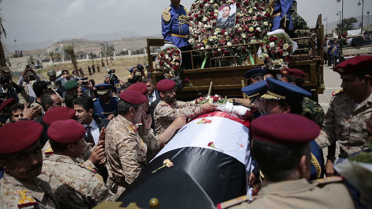 تشییع جنازه صالح ثماد در صنعا/۲۸ آوریل ۲۰۱۸