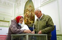 People cast their ballots in St. Petersburg on Saturday