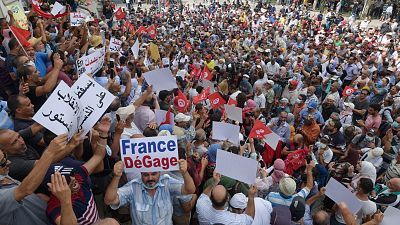 مظاهرة مناهضة للرئيس قيس سعيد في تونس 
