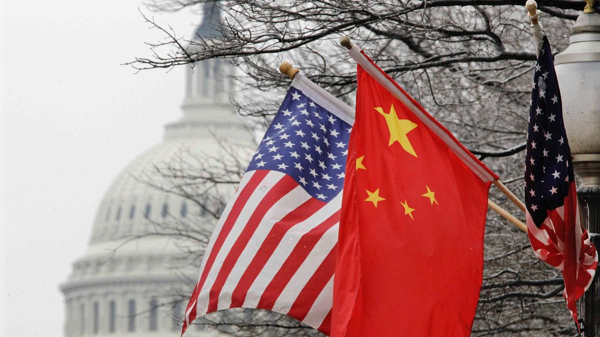 ABD-Çin bayrakları 