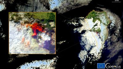 Kanarya Adaları'ndaki yanardağ patlaması uzaydan görüldü