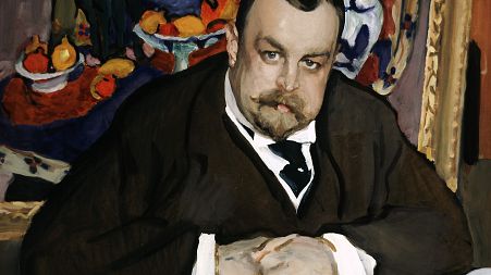 Portrait of the Collector of Modern Russian and French Paintings, Ivan Abramovich Morozov, by Valentin Serov - Moscow, 1910 Tempera on cardboard 63,5 × 77 cm
