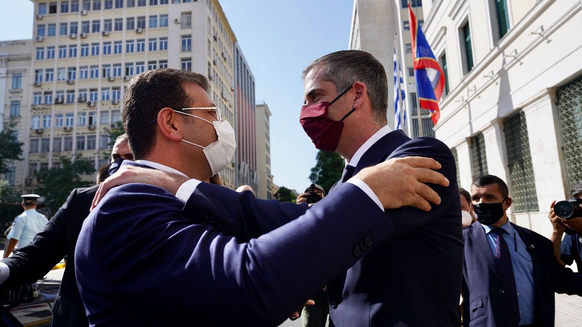 Ekrem İmamoğlu, Atina'da Atina Belediye Başkanı ile bir araya geldi
