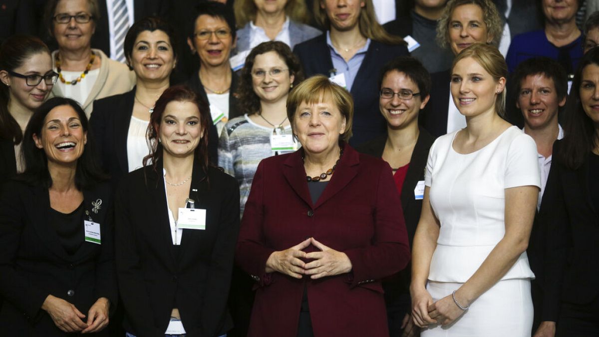 La chancelière après une conférence avec des femmes dirigeantes à Berlin, le 19 octobre 2016.