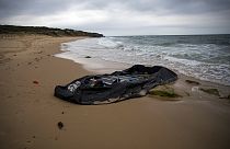 In this Thursday, June 28, 2018 file photo, a rubber dinghy used by Moroccan migrants is seen near Tarifa, in the south of Spain.