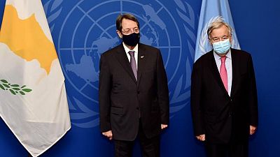 Ο Πρόεδρος της Κύπρου Νίκος Αναστασιάδης με τον Γ.Γ του ΟΗΕ Αντόνιο Γκυοτέρες