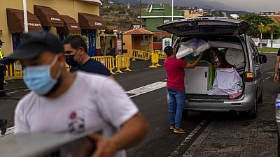 Evacuation des habitants du village de Los Llanos sur l'île de La Palma dans l'archipel espagnol des Canaries - le 22/09/2021