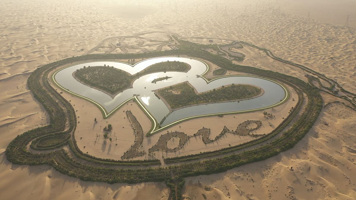 Kum tepeleri arasında bir vaha: Dubai'in yapay çöl gölleri